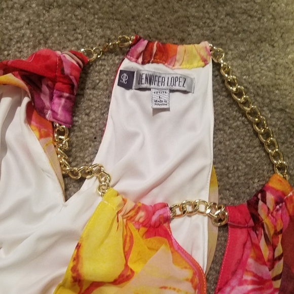 Petite Jlo Cleo Leaf Hi-Low Dress - Picture 4 of 5